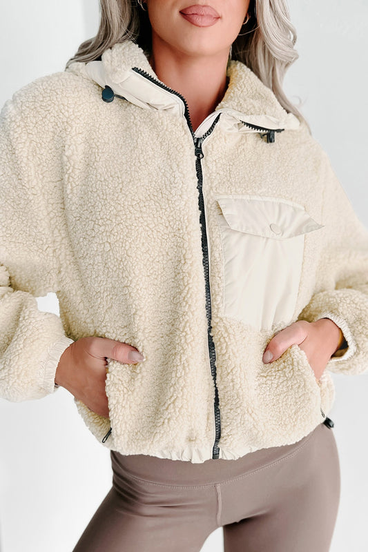 Light Sherpa Jacket with Removable Hood