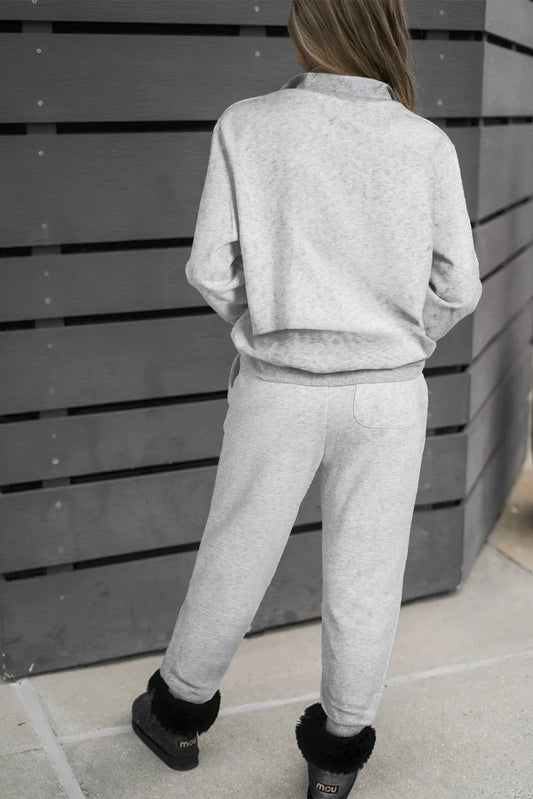 Gray Hues Drawstring Pants Set