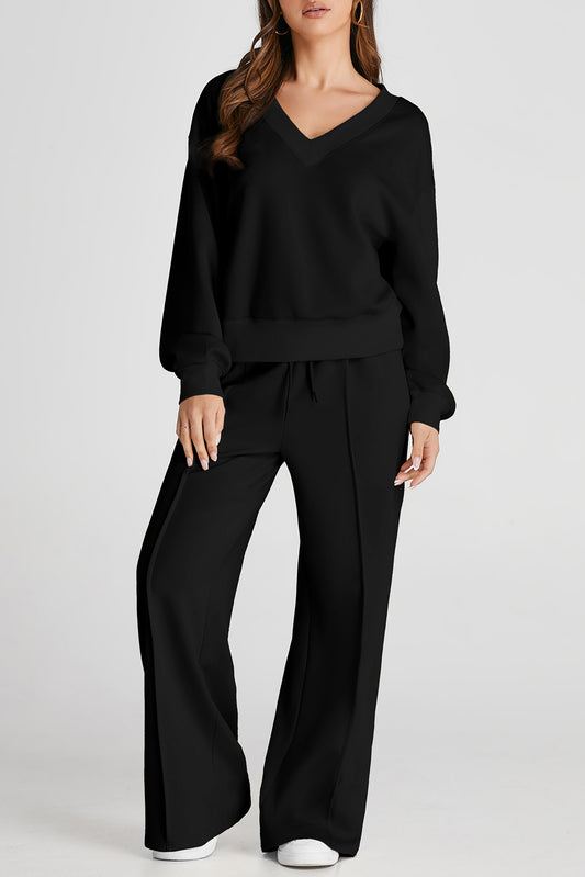 V-Neck Long Sleeve Ultra Comfy Set