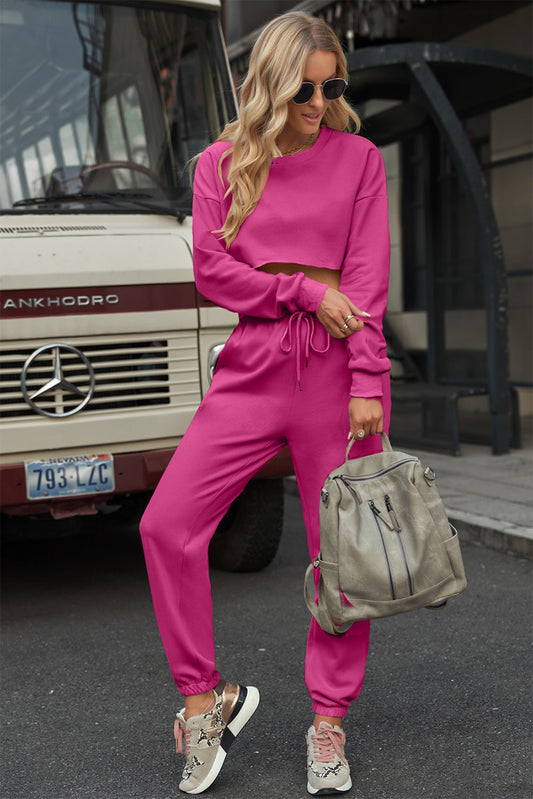 Cropped Hot Pink Athleisure Set