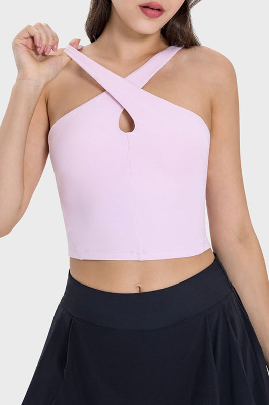 Crisscross Neck Active Top