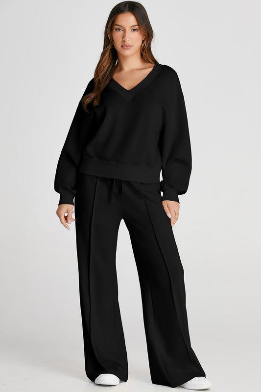 V-Neck Long Sleeve Ultra Comfy Set