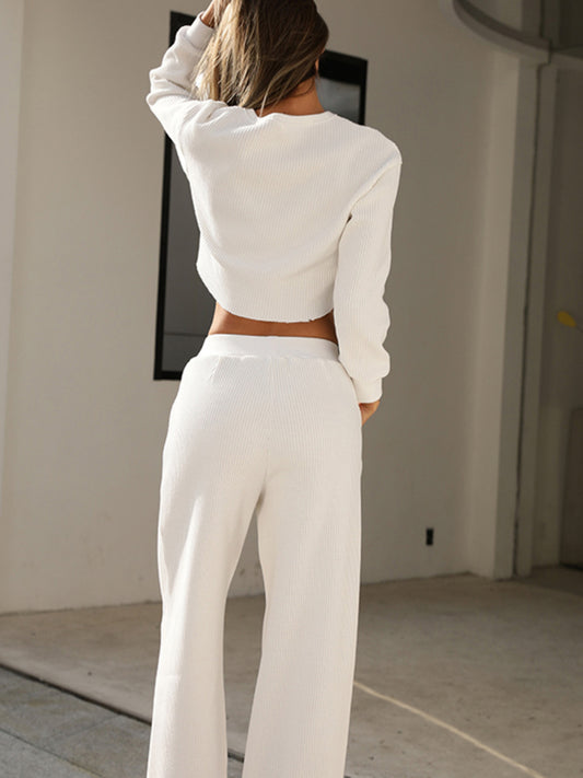 Waffle-Knit Athleisure Set