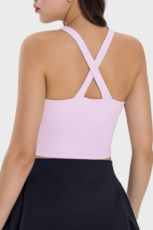 Crisscross Neck Active Top