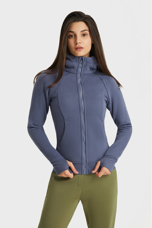 Zip Up Hooded Active Jacket