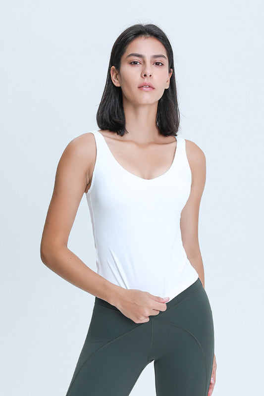 V Neck Tank Top W/Bra